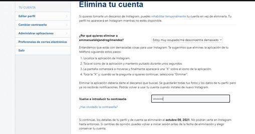 Eliminar cuenta Instagram 2 Eliminar cuenta Instagram 2