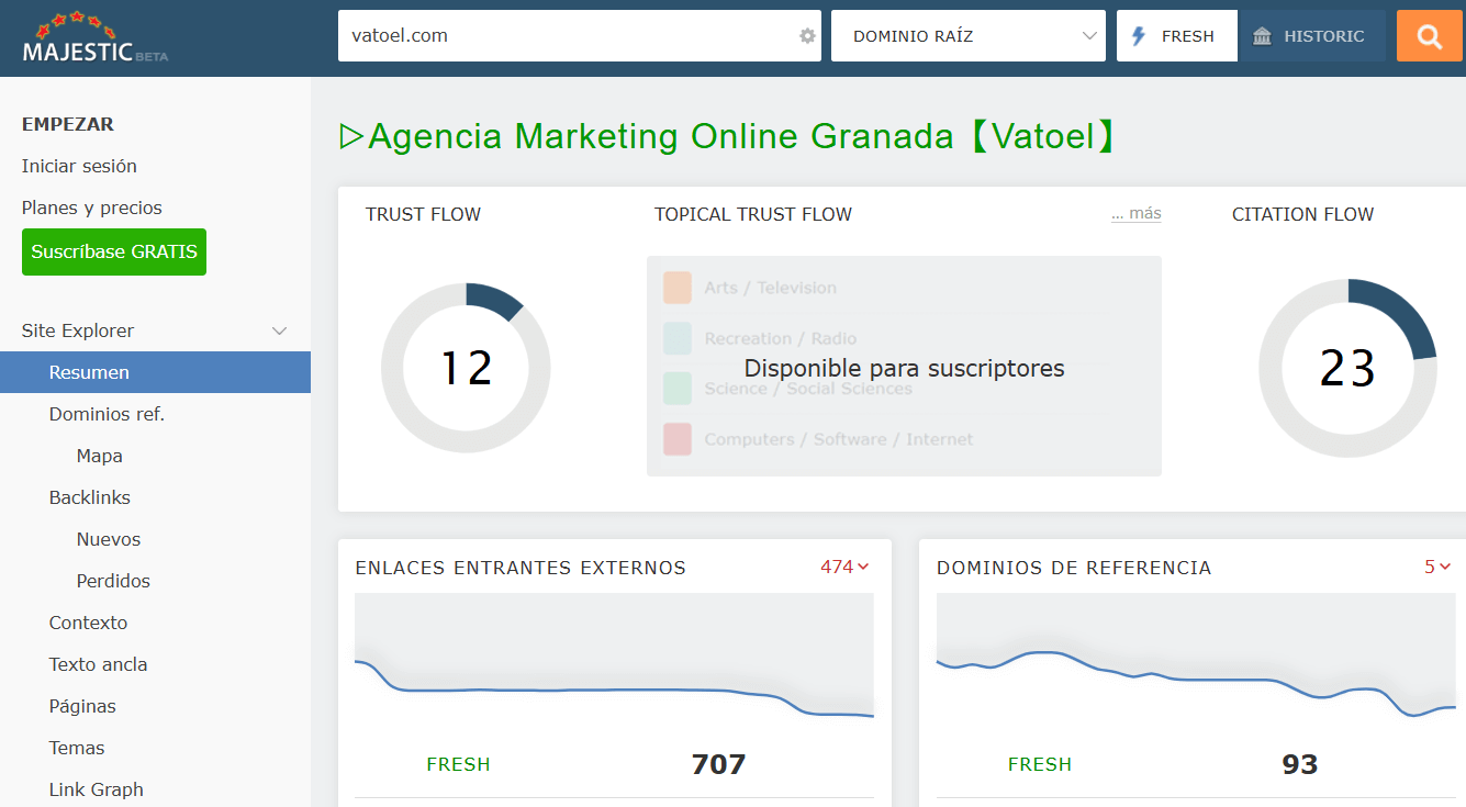 Majestic herramienta SEO